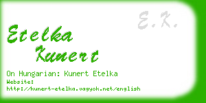 etelka kunert business card